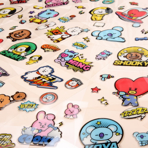 BT21 Epoxy C Sticker Sheet at Sokollab