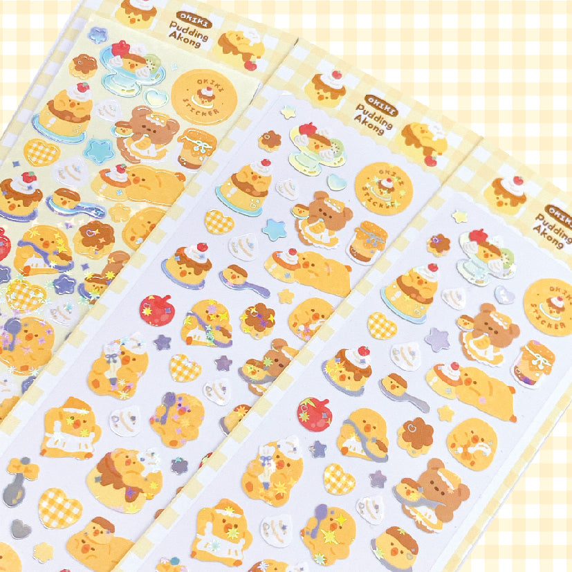 OKIKI sticker Pudding Akong Deco Sticker Sheet