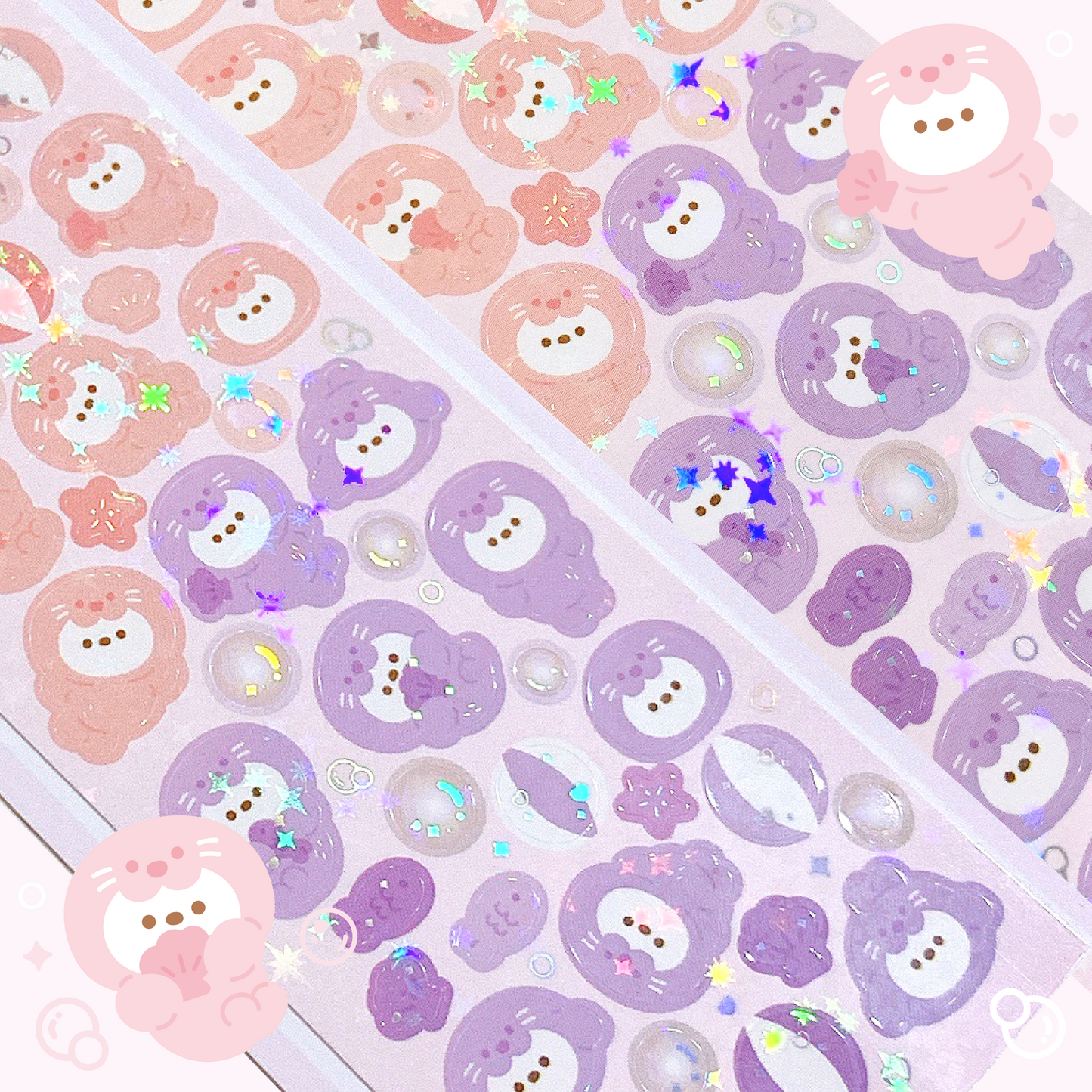 OKIKI sticker Seal teddy bear Sticker Sheet