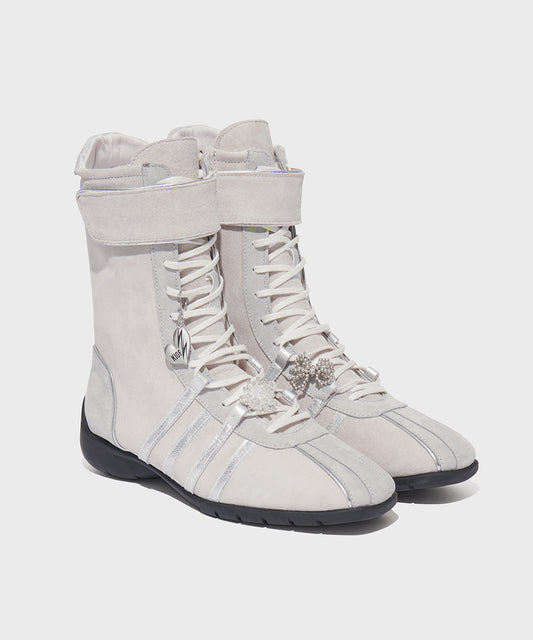 24FW x KIOF BLISS HIGHTOP VELCRO SNEAKERS Silver