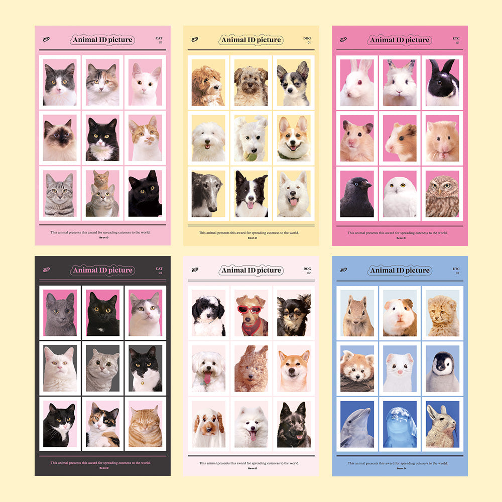 BE ON D animal lover sticker ID card Cat 02 Black