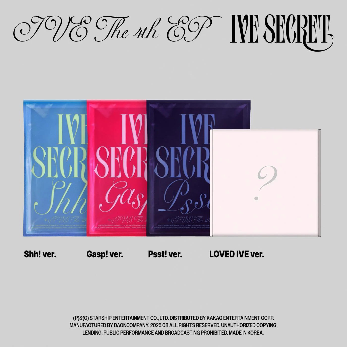 IVE - IVE SECRET (THE 4th EP ALBUM) STANDARD SET & LOVED IVE Version with Starship GIFT