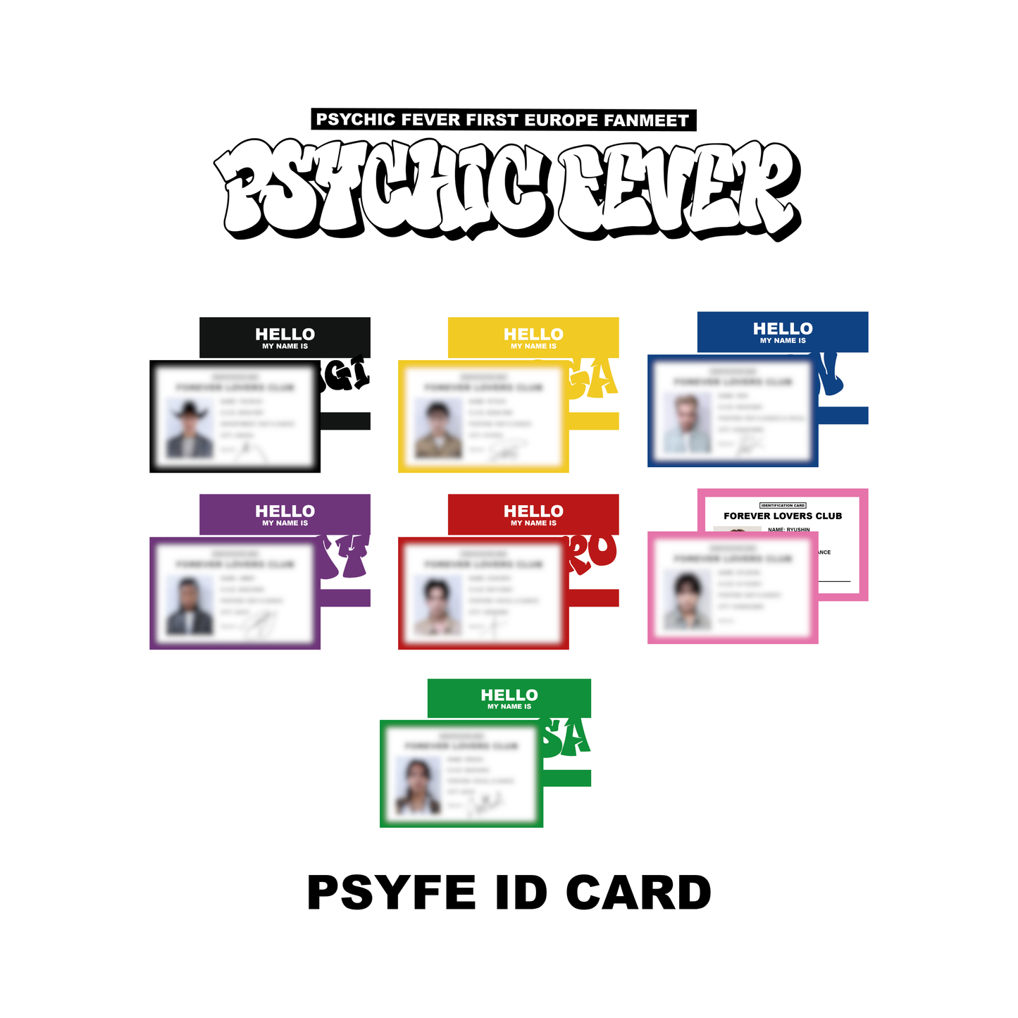 PSYCHIC FEVER 1ST EUROPE FANMEET TOUR MD :  ID CARD