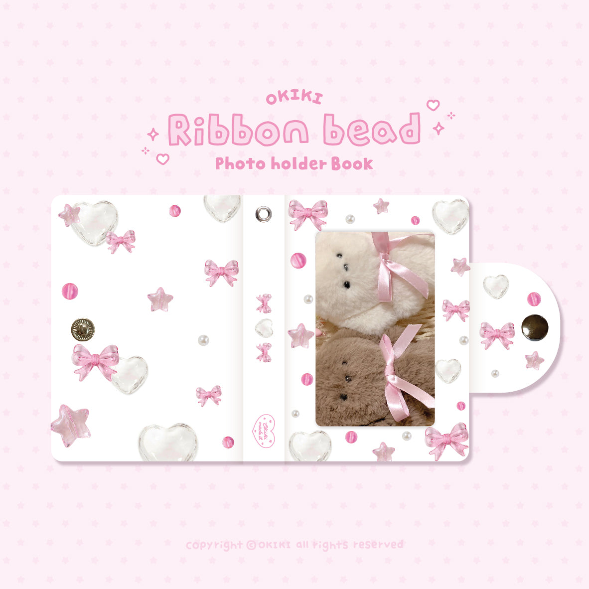 OKIKI ribbon bead Photo holder book
