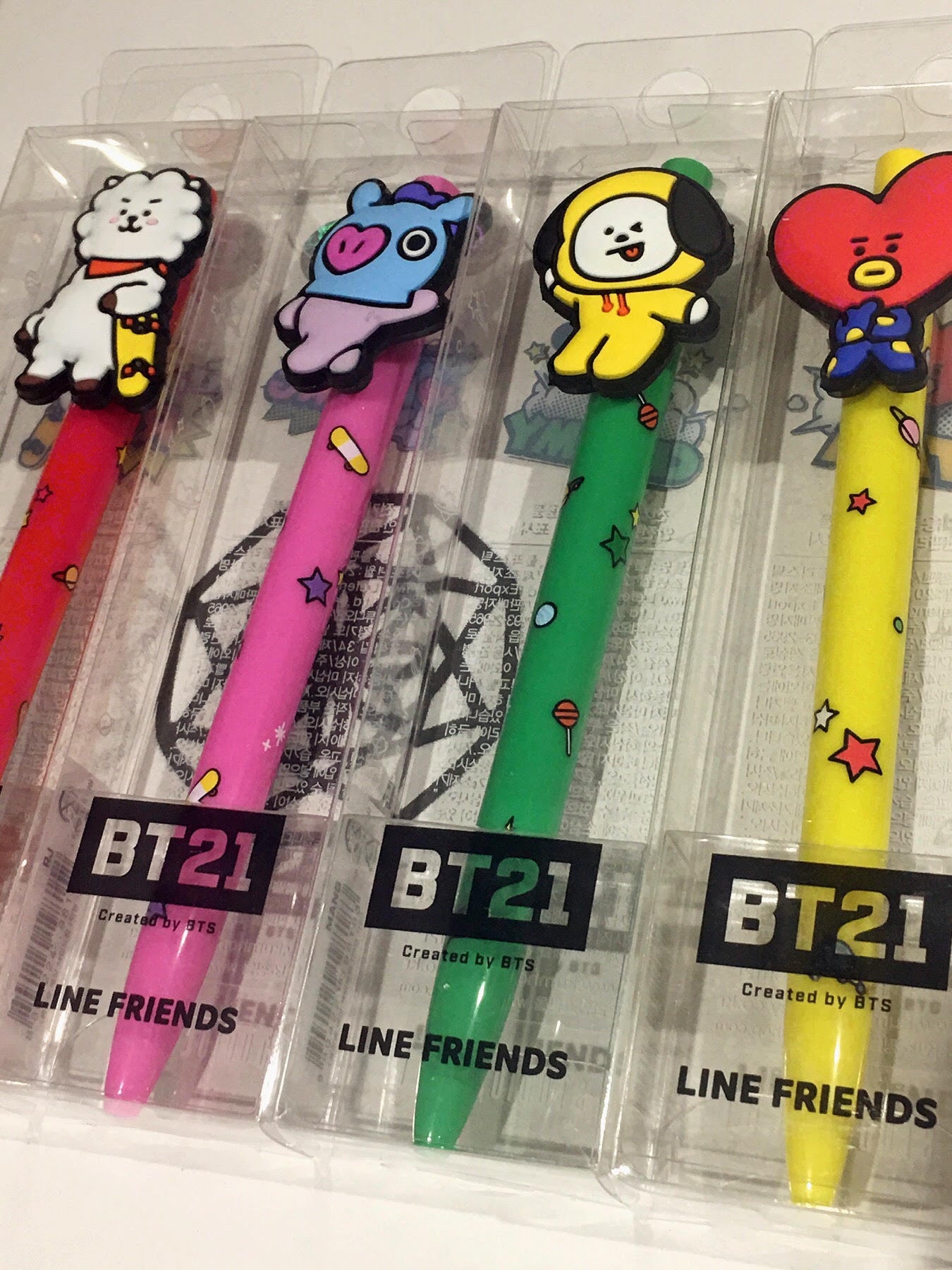 BT21 Character Pen (Cooky, Shooky, Chimmy, Tata, Mang, RJ, Koya) SOKOLLAB