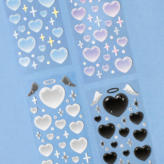 BE ON D Real Love Seal Sticker lavender heart Deco Sticker Sheet