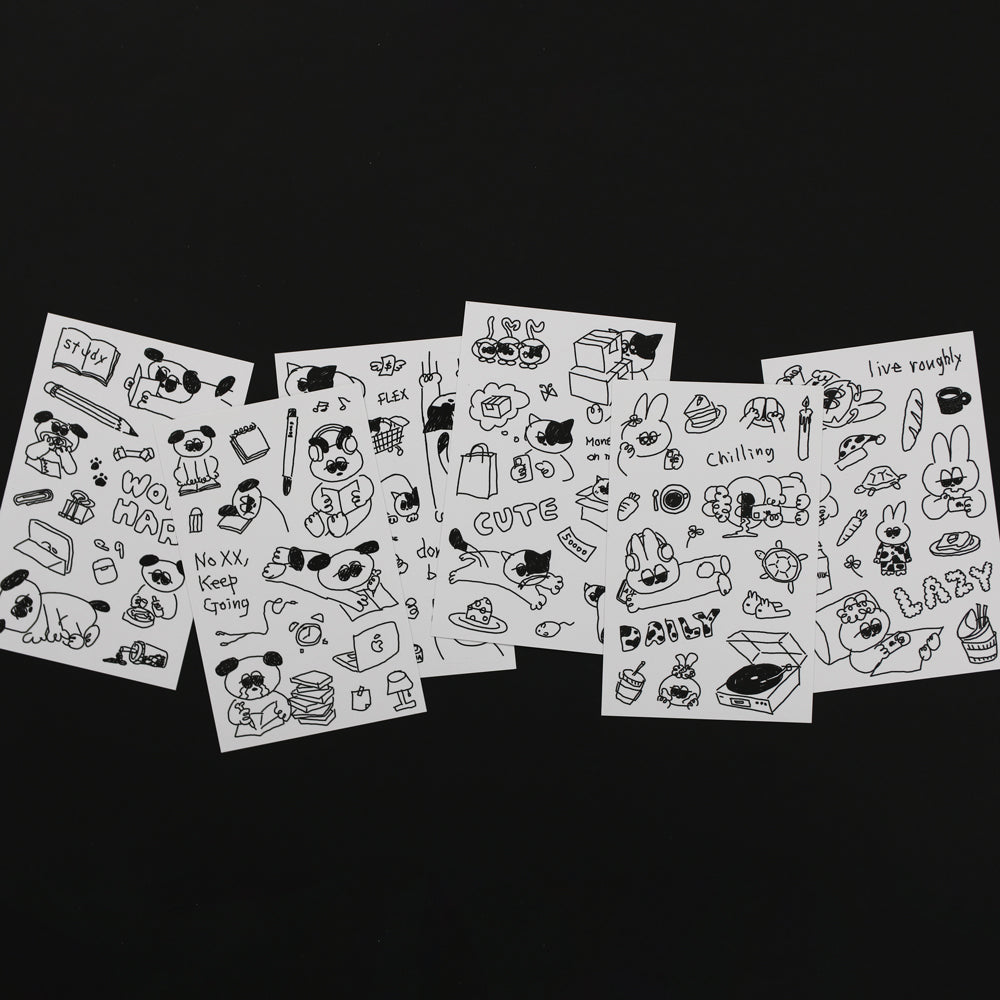 BE ON D Daily drawing sticker Kitty Deco Sticker Sheet - SOKOLLAB
