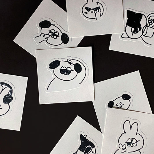 BE ON D Daily drawing sticker Version 2 Bunny Deco Sticker Sheet