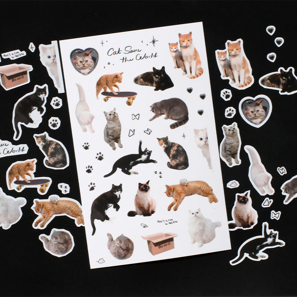 BE ON D Object cat sticker Deco Sticker Sheet