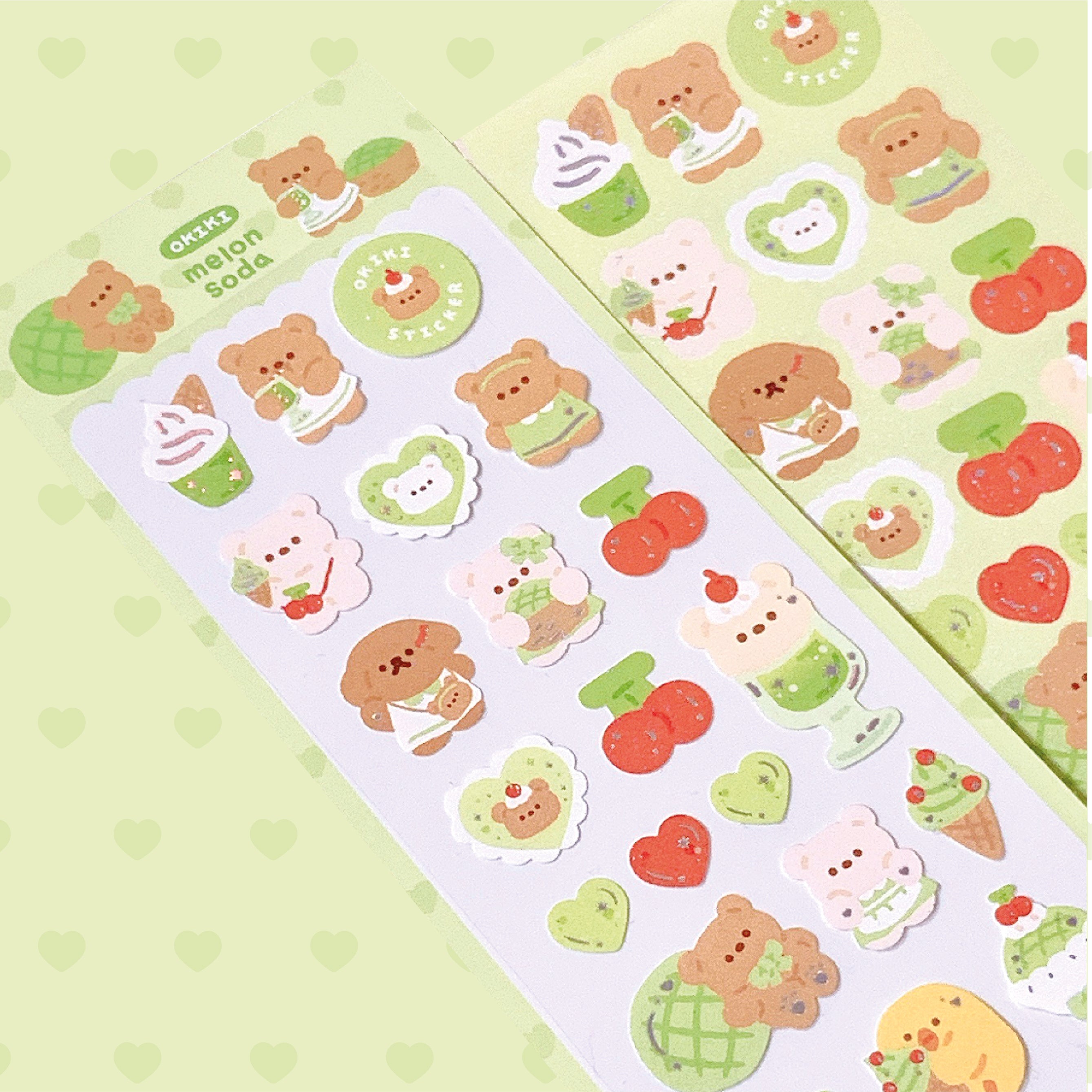 Melona Sticker OKIKI sticker melon soda Deco Sticker Sheet - SOKOLLAB