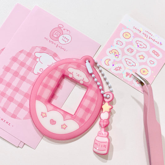 OKIKI mini frame keyring (Pink Tamagotchi)