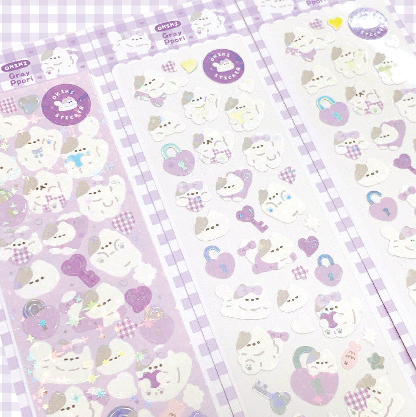 OKIKI sticker Gray Ppori Deco Sticker Sheet